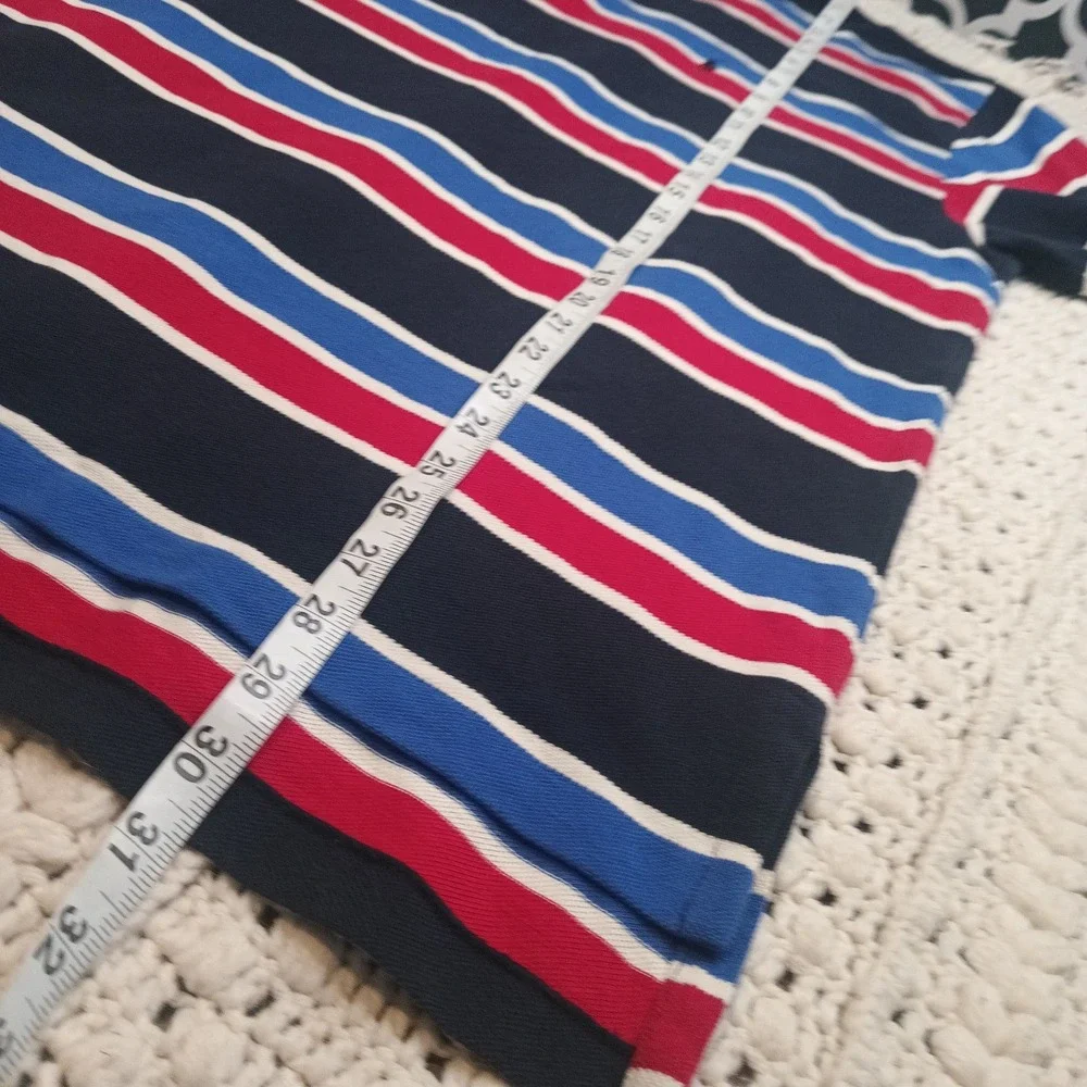 Vtg Polo Ralph Lauren Polo Shirt XL Men Blue Red White Stripe USA Pony Kanye Y2K